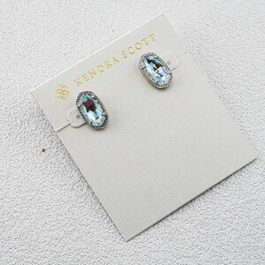 Kendra Scott White Iridescent Glass Stud Earrings